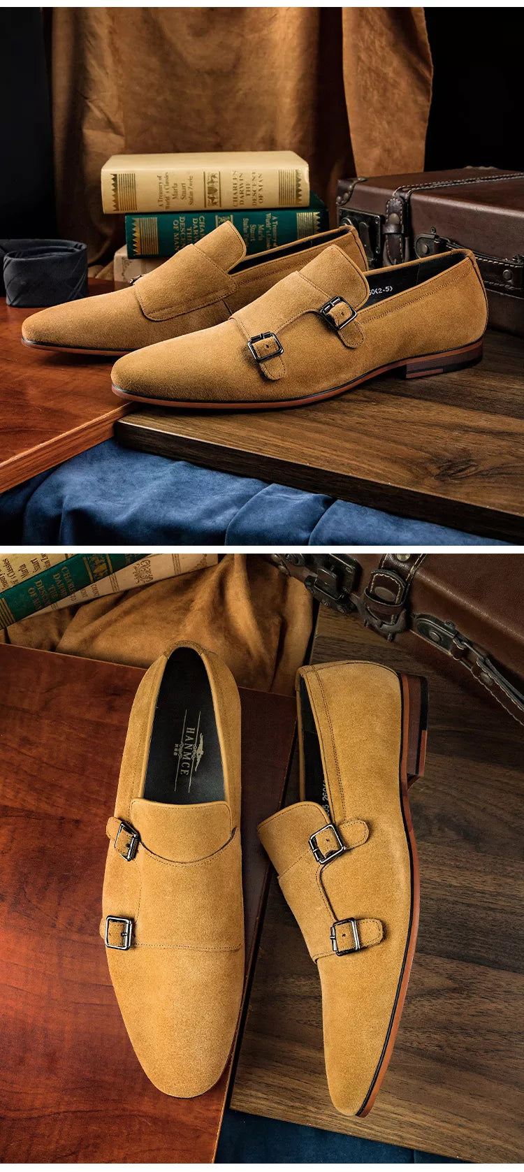 Zaee Suede Monk Shoes