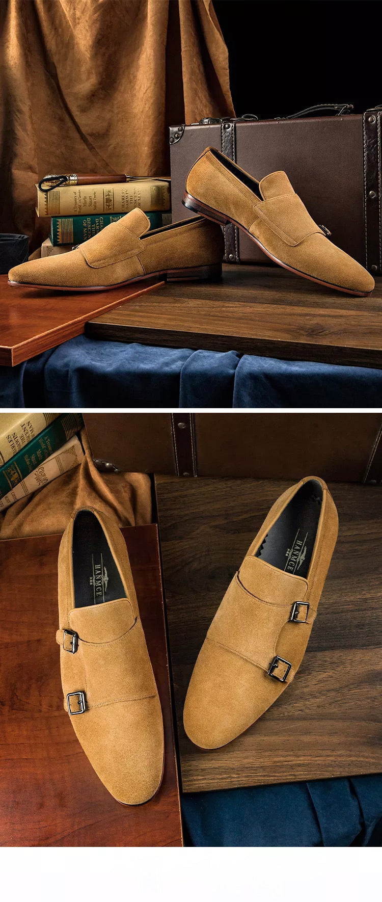 Zaee Suede Monk Shoes